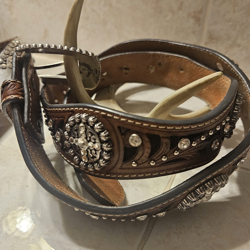 Ariat Brown and Silver Women's Belt